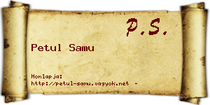 Petul Samu névjegykártya